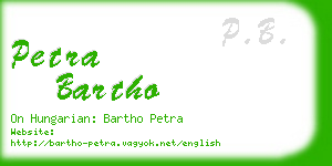 petra bartho business card